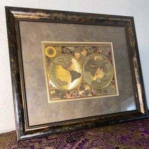 Gold Foil Accvrat Map of the World. 1651